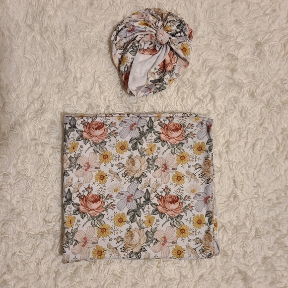 etsy Other - Floral Swaddle Set for Baby
